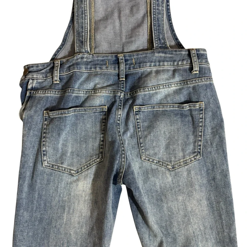 Free People Overalls Womens 25 Blue‎ Denim Sleeveless Bib Adjustable Buttons Top
